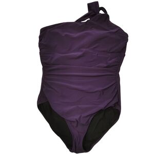 Lands’ End Tummy Control One Piece Purple Swimsuit Size 18